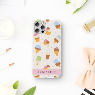 Ice Cream Pattern, Ice Cream Cone, Jouw naam Case-Mate iPhone Case