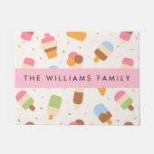 Ice Cream Pattern, Ice Cream Cone, Jouw naam Deurmat (Voorkant)