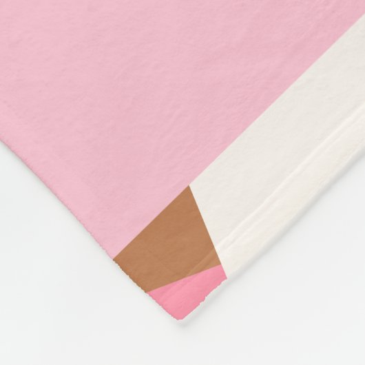 Ice Cream Pattern, Ice Cream Cone, Jouw naam Fleece Deken (Hoek)