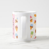 Ice Cream Pattern, Ice Cream Cone, Jouw naam Grote Koffiekop (Achterkant)