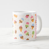 Ice Cream Pattern, Ice Cream Cone, Jouw naam Grote Koffiekop (Voorkant rechts)