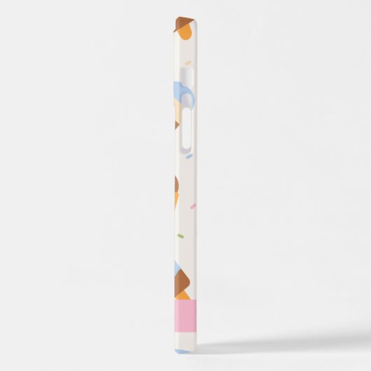 Ice Cream Pattern, Ice Cream Cone, Jouw naam iPhone Hoesje (Linkerkant)