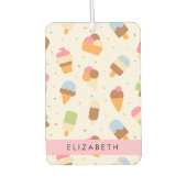 Ice Cream Pattern, Ice Cream Cone, Jouw naam Luchtverfrisser (Voorkant)