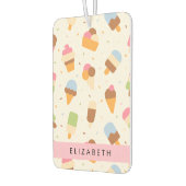 Ice Cream Pattern, Ice Cream Cone, Jouw naam Luchtverfrisser (Links)