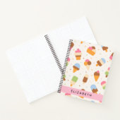 Ice Cream Pattern, Ice Cream Cone, Jouw naam Notitieboek (Binnen)