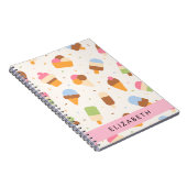 Ice Cream Pattern, Ice Cream Cone, Jouw naam Notitieboek (Rechterzijde)