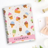 Ice Cream Pattern, Ice Cream Cone, Jouw naam Planner
