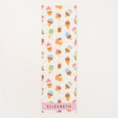 Ice Cream Pattern, Ice Cream Cone, Jouw naam Yogamat (Voorkant)