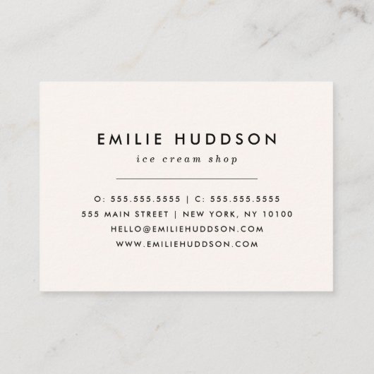 Ice Cream Pattern, Ice Cream Shop, Ice Cream Parlo Visitekaartje (Achterkant)