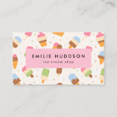 Ice Cream Pattern, Ice Cream Shop, Ice Cream Parlo Visitekaartje (Voorkant)