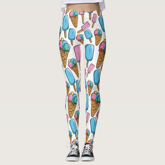 Ice Cream Pattern-leggings Leggings (Voorkant)