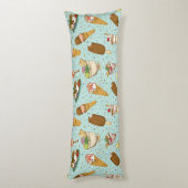 Ice Cream Pattern Lichaamskussen (Achterkant (Verticaal))