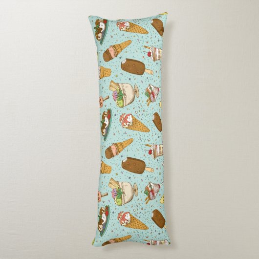 Ice Cream Pattern Lichaamskussen (Achterkant (Verticaal))