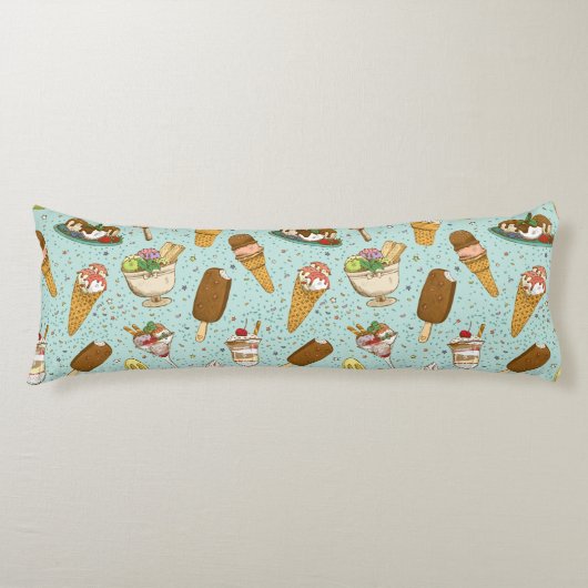 Ice Cream Pattern Lichaamskussen (Voorkant)