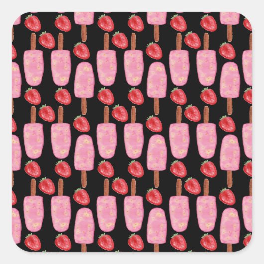 Ice cream pattern | Lollies pattern | lollipop 1 Vierkante Sticker (Voorkant)