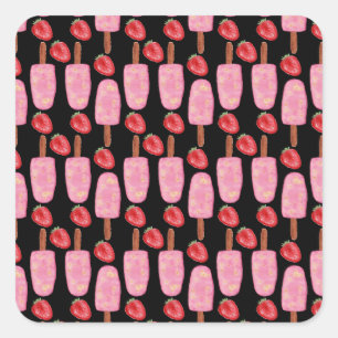 Ice cream pattern   Lollies pattern   lollipop 1 Vierkante Sticker