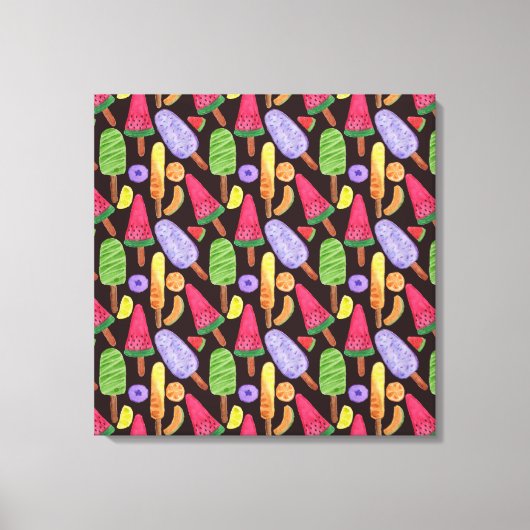 Ice cream pattern | Lollies pattern | lollipop 4 Canvas Afdruk (Voorkant)