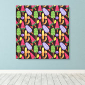 Ice cream pattern | Lollies pattern | lollipop 4 Canvas Afdruk (Insitu (Houten vloer))