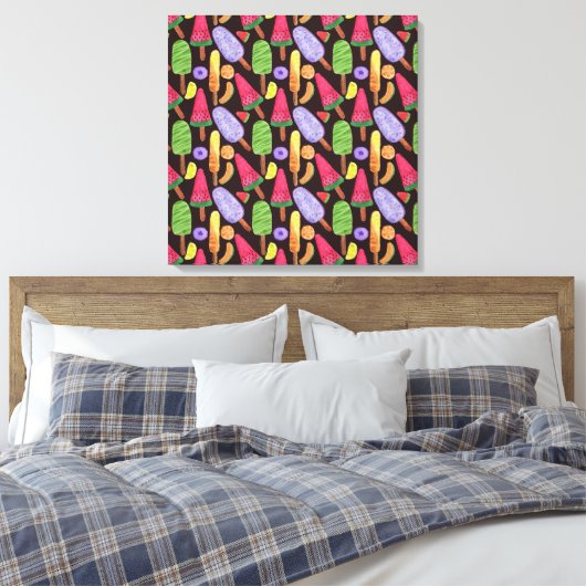 Ice cream pattern | Lollies pattern | lollipop 4 Canvas Afdruk (Insitu (Slaapkamer))