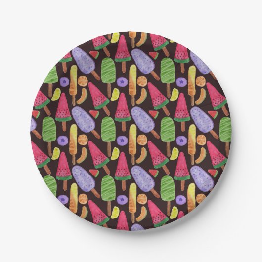 Ice cream pattern | Lollies pattern | lollipop 4 Papieren Bordje (Voorkant)