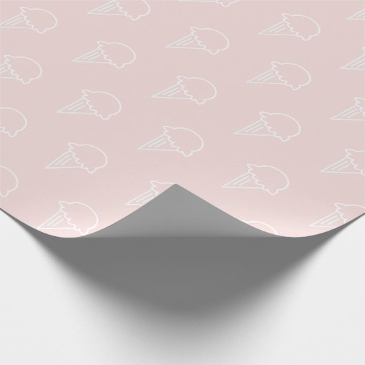 Ice Cream Pattern Modern Pink Cadeaupapier (Hoek)