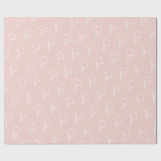 Ice Cream Pattern Modern roze inpakpapier (Vlak)