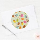 Ice Cream Pattern Ronde Sticker (Envelop)