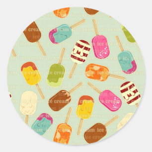 Ice Cream Pattern Ronde Sticker