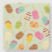 Ice Cream Pattern Stenen Onderzetter (Voorkant)