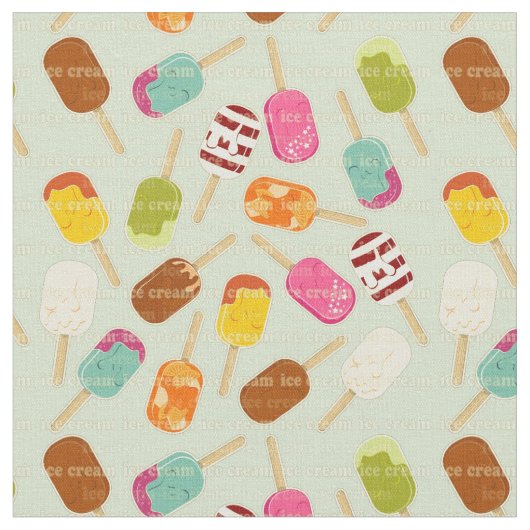 Ice Cream Pattern Stof (Close Up)