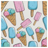 Ice Cream Pattern-structuur Stof (Close Up)