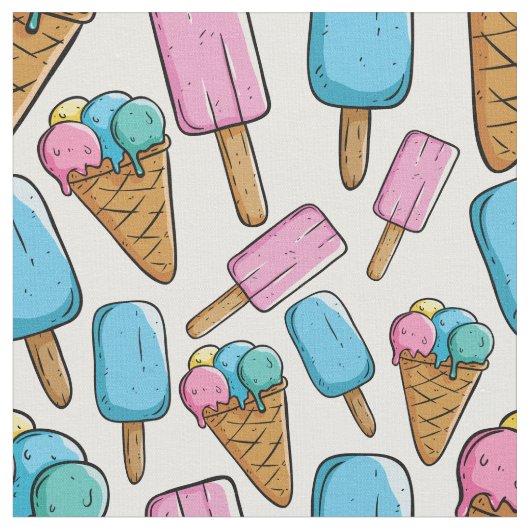 Ice Cream Pattern-structuur Stof (Close Up)