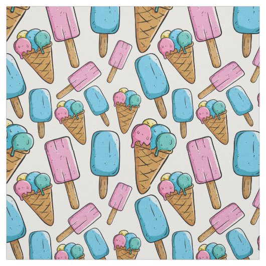 Ice Cream Pattern-structuur Stof (Swatch)