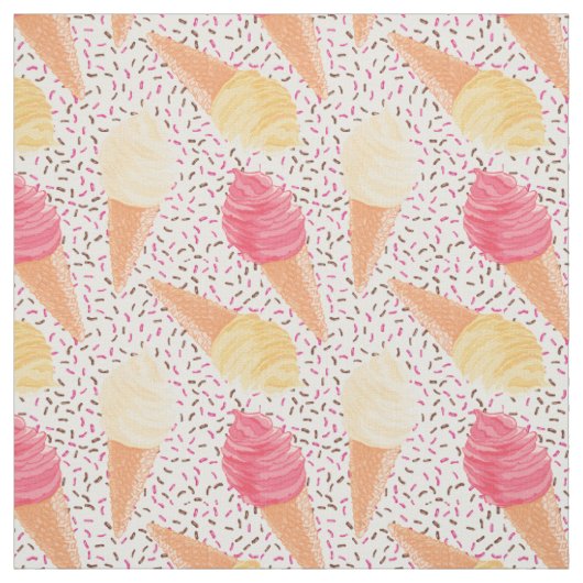Ice Cream Pattern-structuur Stof (Swatch)