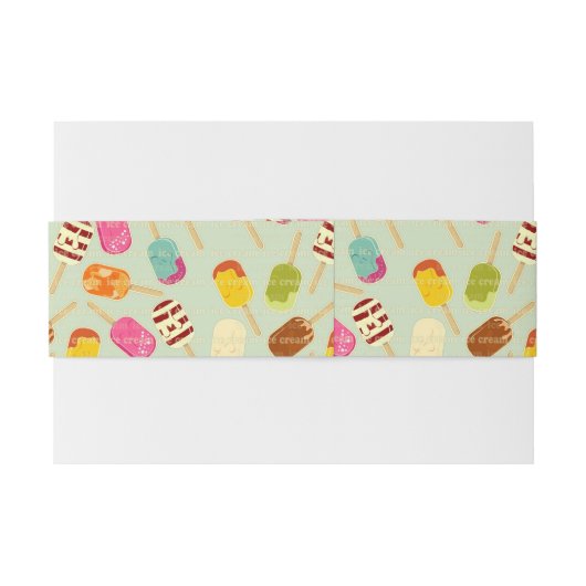 Ice Cream Pattern Uitnodigingen Wikkel (Achterkant Voorbeeld)
