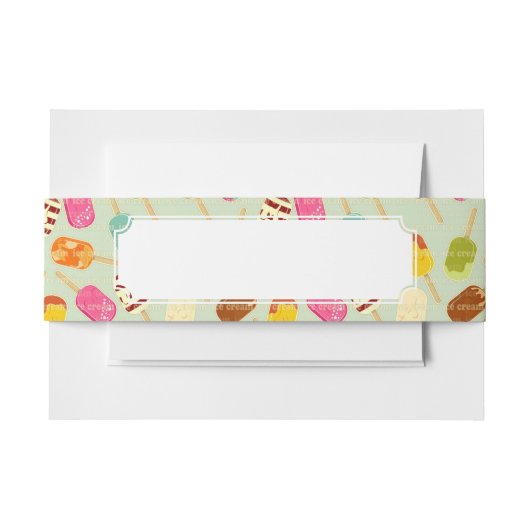 Ice Cream Pattern Uitnodigingen Wikkel (Voorkant Voorbeeld)
