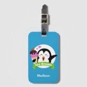Ice Cream Penguin, aangepaste naam en kleur Bagagelabel (Voorkant (verticaal))