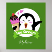 Ice Cream Penguin, aangepaste naam en poster voor  (Voorkant)