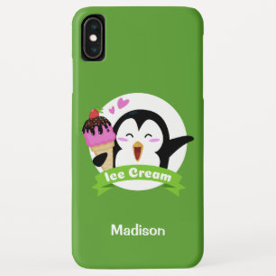 Ice Cream Penguin, aangepaste naam en telefoongesp Case-Mate iPhone Case