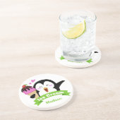 Ice Cream Penguin, aangepaste naam zandsteen onder Onderzetter (Zijkant)