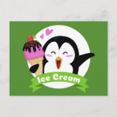 Ice Cream Penguin briefkaart (Voorkant)