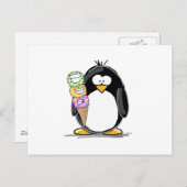Ice Cream Penguin Briefkaart (Voorkant / Achterkant)