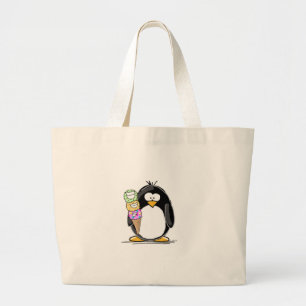 Ice Cream Penguin Grote Tote Bag