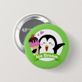 Ice Cream Penguin-knoppen Ronde Button 5,7 Cm (Voorkant /achterkant)