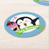 Ice Cream Penguin onderzetters voor aangepaste kle (Gebogen)