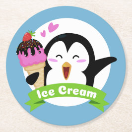 Ice Cream Penguin onderzetters voor aangepaste kle