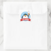 Ice Cream Penguin Sunglazen Square Sticker (Tas)