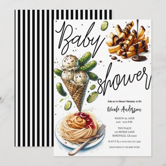 Ice Cream & Pickles Weird cravings Baby shower Kaart (Voorkant / Achterkant)