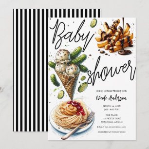 Ice Cream & Pickles Weird cravings Baby shower Kaart