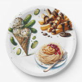 Ice Cream & Pickles Weird cravings Baby shower Papieren Bordje (Voorkant)